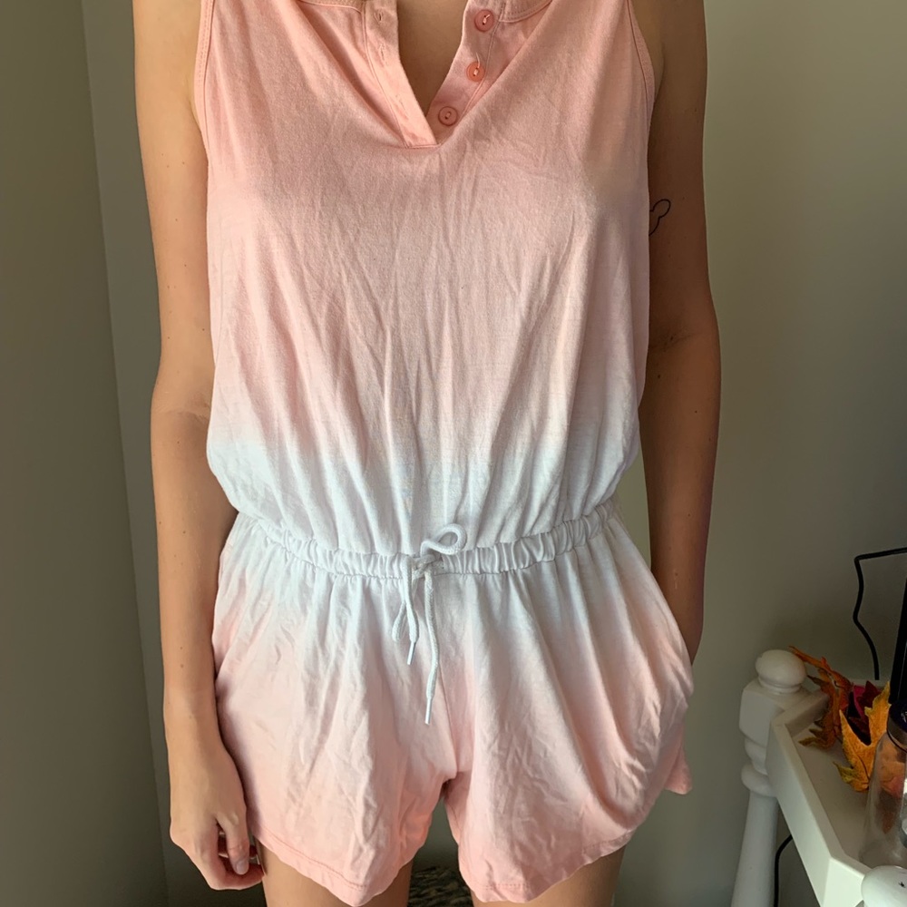 Ombré romper with buttons and pockets